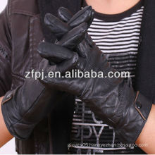 Fashion men cheape Washing PU black gloves leather products